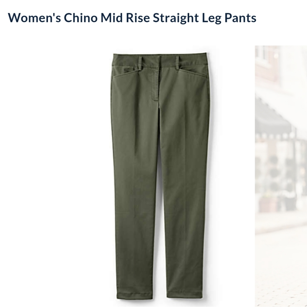 Lands' End Women's Mid Rise Straight Leg Pants